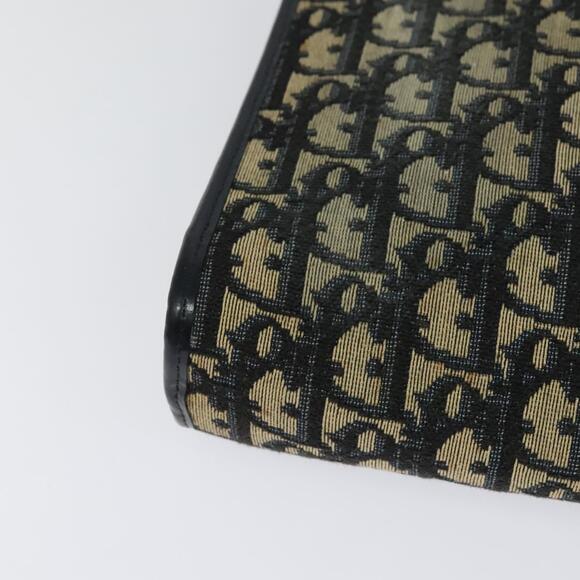 DIOR Trotter Canvas Shoulder Bag Navy Gold - Picture 15 of 16